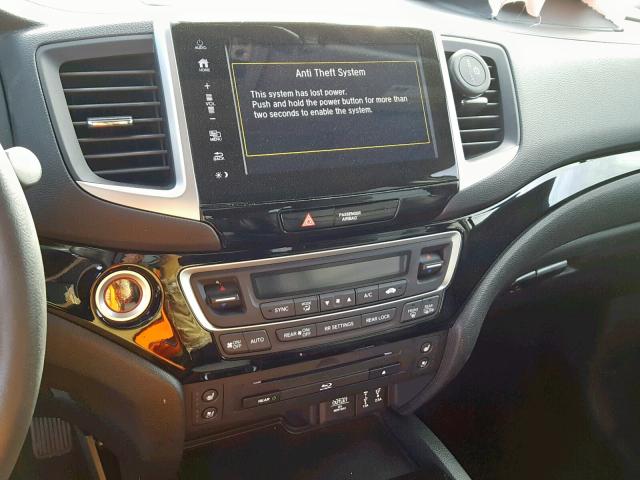 5FNYF6H03HB090881 - 2017 HONDA PILOT ELIT WHITE photo 9