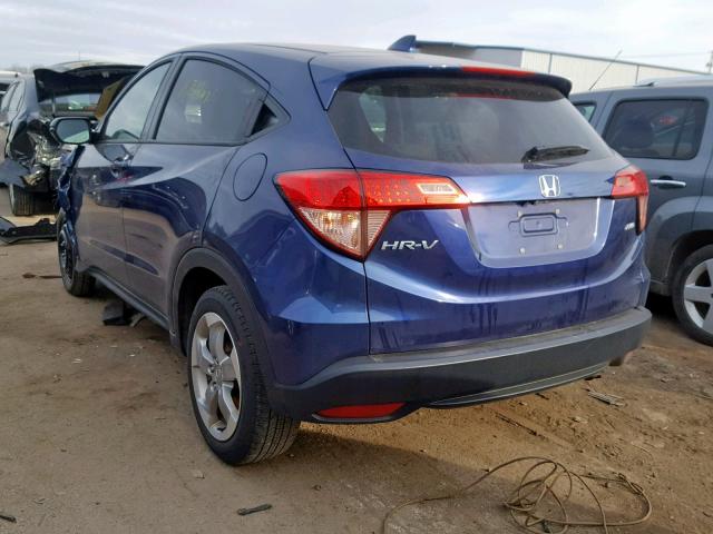 3CZRU6H56GM769313 - 2016 HONDA HR-V EX BLUE photo 3