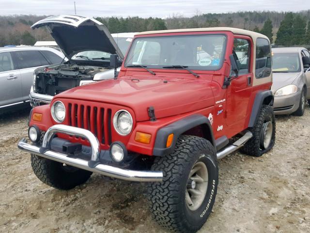 1J4FY19SXWP713205 - 1998 JEEP WRANGLER / RED photo 2