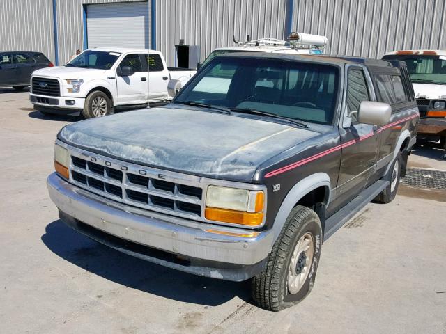 1B7GG26Y6MS289429 - 1991 DODGE DAKOTA BLACK photo 2