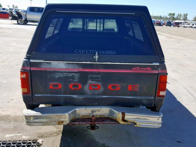 1B7GG26Y6MS289429 - 1991 DODGE DAKOTA BLACK photo 6