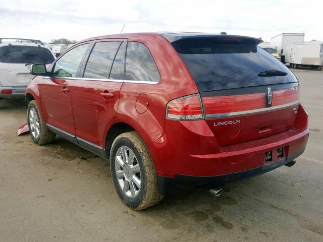 2LMDU88C37BJ05840 - 2007 LINCOLN MKX RED photo 3