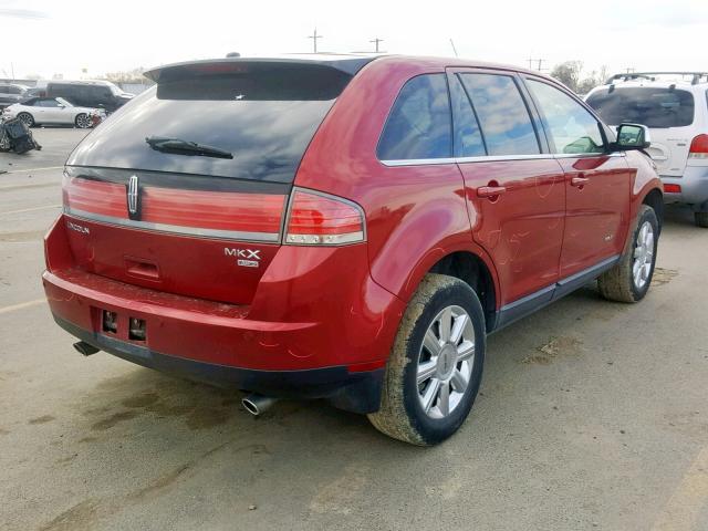 2LMDU88C37BJ05840 - 2007 LINCOLN MKX RED photo 4