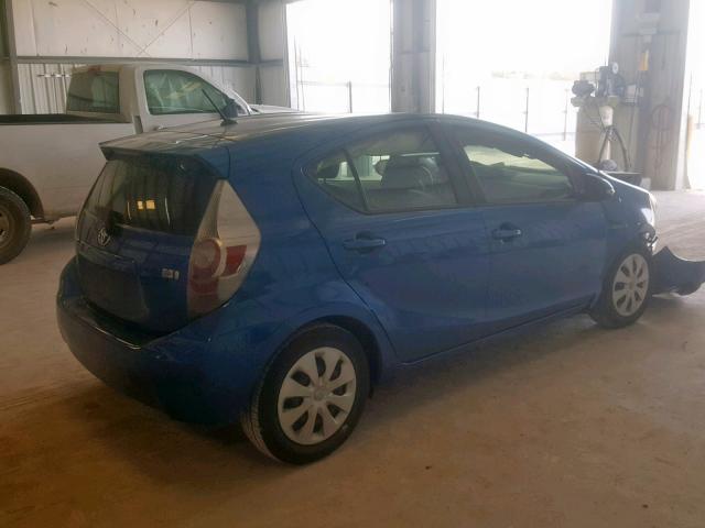 JTDKDTB31D1538678 - 2013 TOYOTA PRIUS C BLUE photo 4