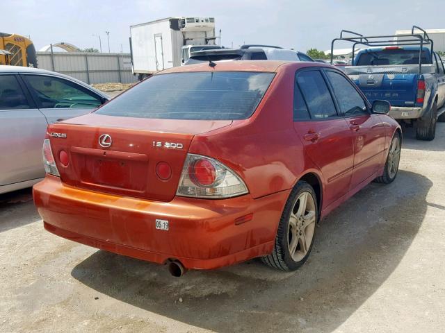 JTHBD182710012588 - 2001 LEXUS IS 300 RED photo 4