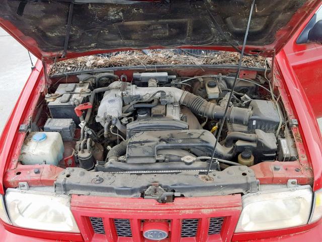 KNDJB723225105496 - 2002 KIA SPORTAGE RED photo 7