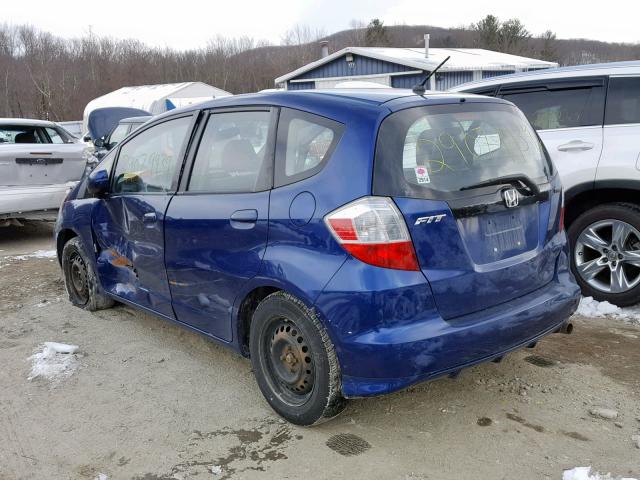 JHMGE8H31CC000054 - 2012 HONDA FIT BLUE photo 3