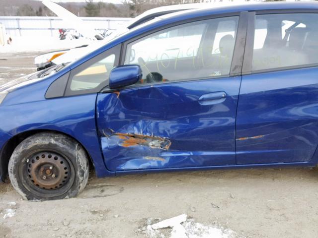 JHMGE8H31CC000054 - 2012 HONDA FIT BLUE photo 9