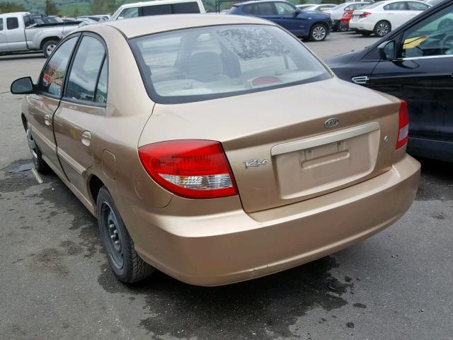 KNADC125156372388 - 2005 KIA RIO GOLD photo 3