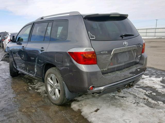 JTEES43A882042858 - 2008 TOYOTA HIGHLANDER GRAY photo 3