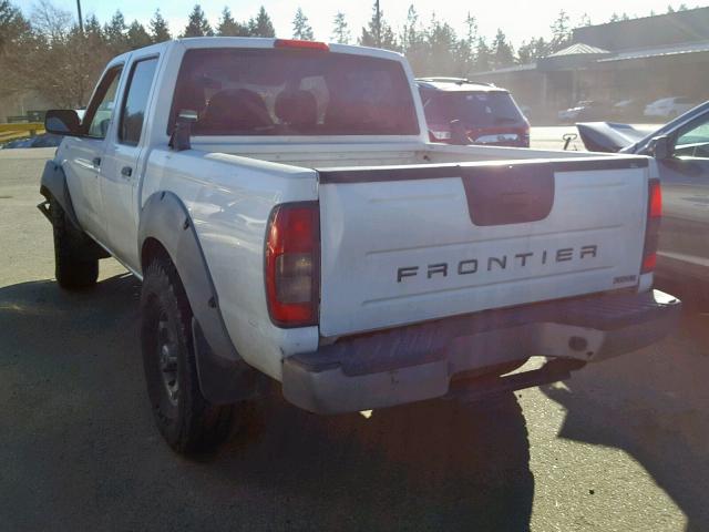 1N6ED27Y71C362390 - 2001 NISSAN FRONTIER C WHITE photo 3