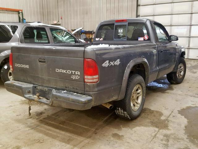 1D7GG16X63S134370 - 2003 DODGE DAKOTA SXT GRAY photo 4