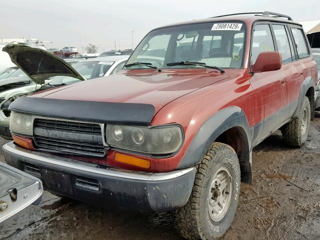 JT3FJ80W5M0023875 - 1991 TOYOTA LAND CRUIS RED photo 2