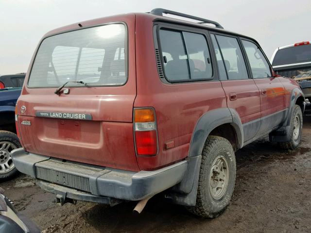 JT3FJ80W5M0023875 - 1991 TOYOTA LAND CRUIS RED photo 4