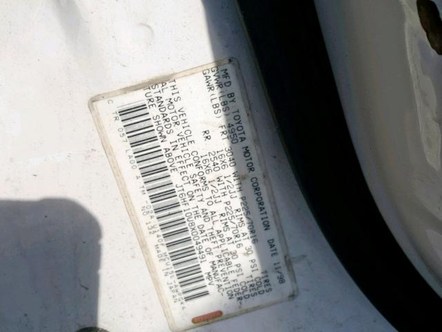 JT6HF10U4X0090751 - 1999 LEXUS RX 300 CREAM photo 10