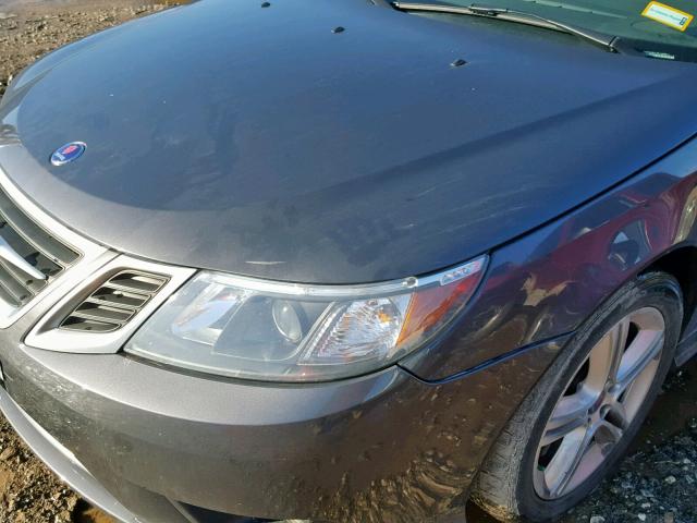 YS3FA4BY4B1306917 - 2011 SAAB 9-3 2.0T GRAY photo 9