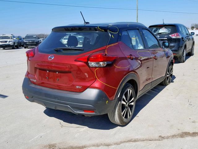 3N1CP5CU0KL475032 - 2019 NISSAN KICKS S RED photo 4