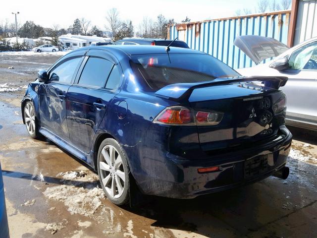 JA32U8FW7DU022677 - 2013 MITSUBISHI LANCER GT BLUE photo 3