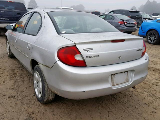 1B3ES26C72D653113 - 2002 DODGE NEON SILVER photo 3