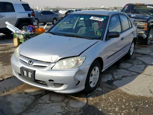 1HGES16355L024129 - 2005 HONDA CIVIC DX V SILVER photo 2