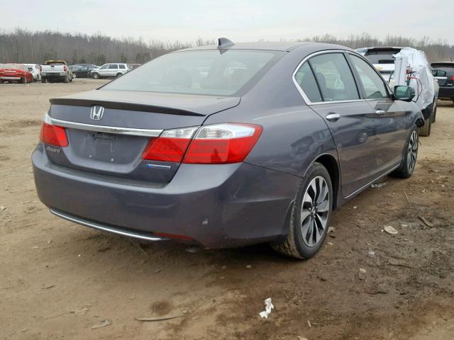 1HGCR6F54FA010446 - 2015 HONDA ACCORD HYB GRAY photo 4