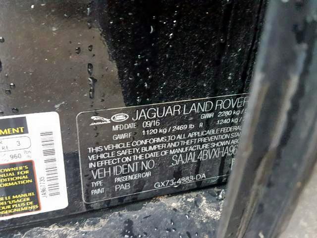 SAJAL4BVXHA967735 - 2017 JAGUAR XE R - SPO BLACK photo 10