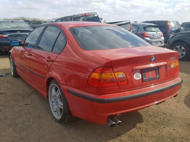 WBAEV53412KM15805 - 2002 BMW 330 I RED photo 3