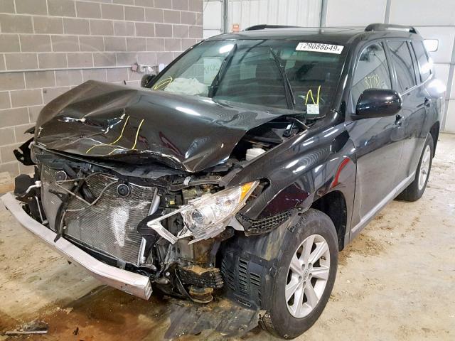 5TDBK3EH5CS165806 - 2012 TOYOTA HIGHLANDER BLACK photo 2