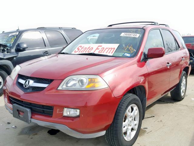 2HNYD18674H545629 - 2004 ACURA MDX TOURIN BURGUNDY photo 2