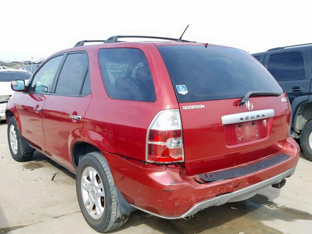 2HNYD18674H545629 - 2004 ACURA MDX TOURIN BURGUNDY photo 3