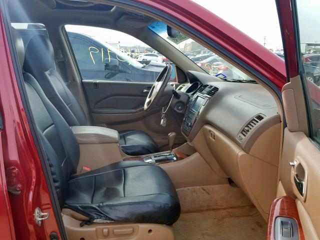 2HNYD18674H545629 - 2004 ACURA MDX TOURIN BURGUNDY photo 5