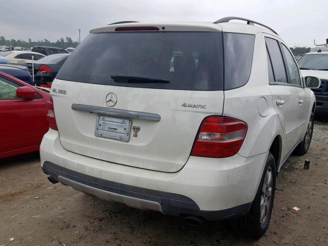 4JGBB86E37A213867 - 2007 MERCEDES-BENZ ML 350 WHITE photo 4