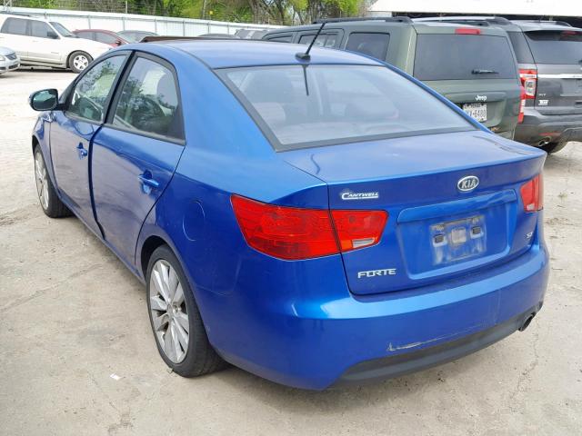 KNAFW4A36A5070306 - 2010 KIA FORTE SX BLUE photo 3