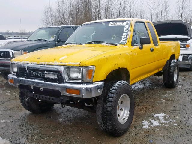 JT4VN13G1M5056754 - 1991 TOYOTA PICKUP 1/2 YELLOW photo 2