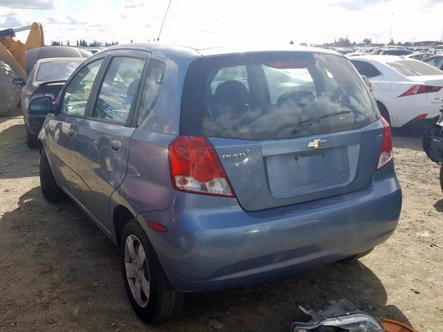 KL1TD66697B703151 - 2007 CHEVROLET AVEO BASE Көк фото 3
