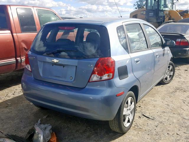 KL1TD66697B703151 - 2007 CHEVROLET AVEO BASE Көк фото 4