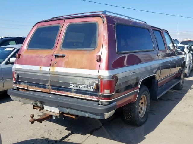 1GNEV16K2KF194530 - 1989 CHEVROLET SUBURBAN V MAROON photo 4