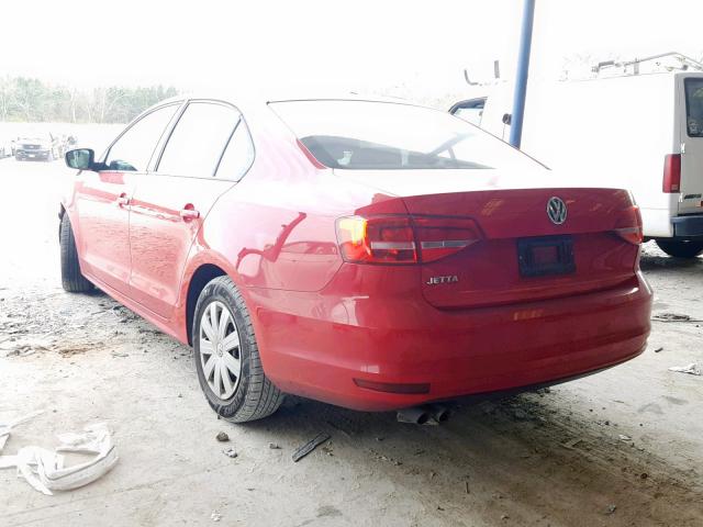 3VW2K7AJ2FM304422 - 2015 VOLKSWAGEN JETTA BASE RED photo 3