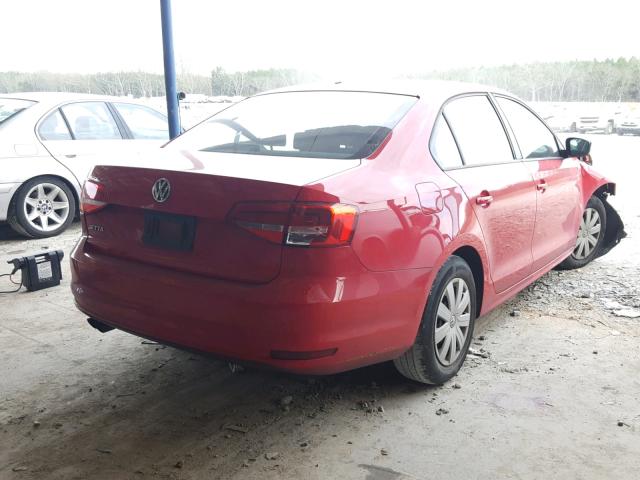 3VW2K7AJ2FM304422 - 2015 VOLKSWAGEN JETTA BASE RED photo 4