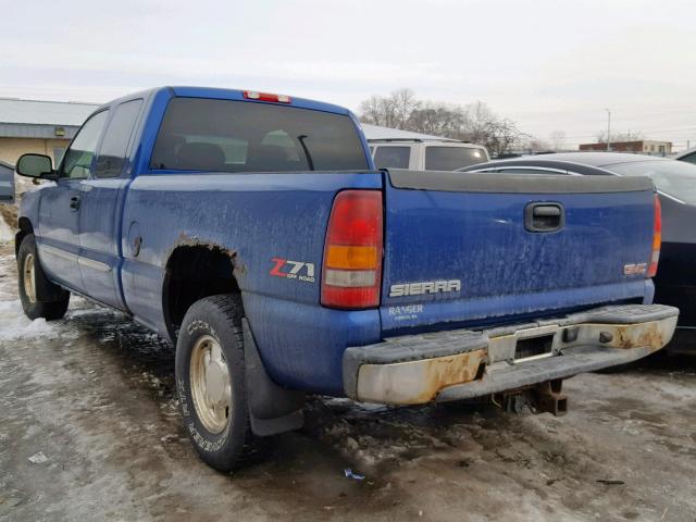 1GTEK19T33E285268 - 2003 GMC NEW SIERRA BLUE photo 3