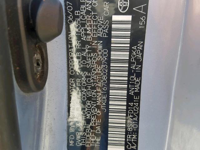 JTKDE167080237900 - 2008 TOYOTA SCION TC Көк фото 10