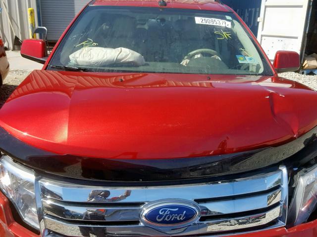 2FMDK3JC9ABB26357 - 2010 FORD EDGE SEL RED photo 7