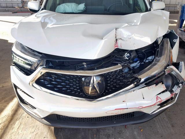 5J8TC1H58KL005038 - 2019 ACURA RDX WHITE photo 7