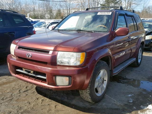 JNRDR07Y51W102489 - 2001 INFINITI QX4 MAROON photo 2