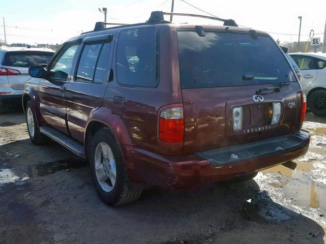 JNRDR07Y51W102489 - 2001 INFINITI QX4 MAROON photo 3