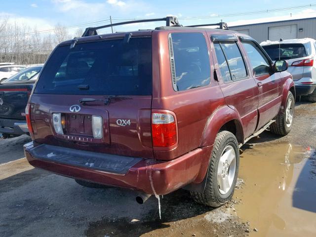 JNRDR07Y51W102489 - 2001 INFINITI QX4 MAROON photo 4