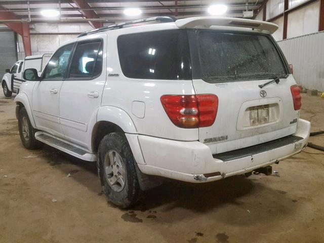 5TDZT38A52S069053 - 2002 TOYOTA SEQUOIA LI WHITE photo 3