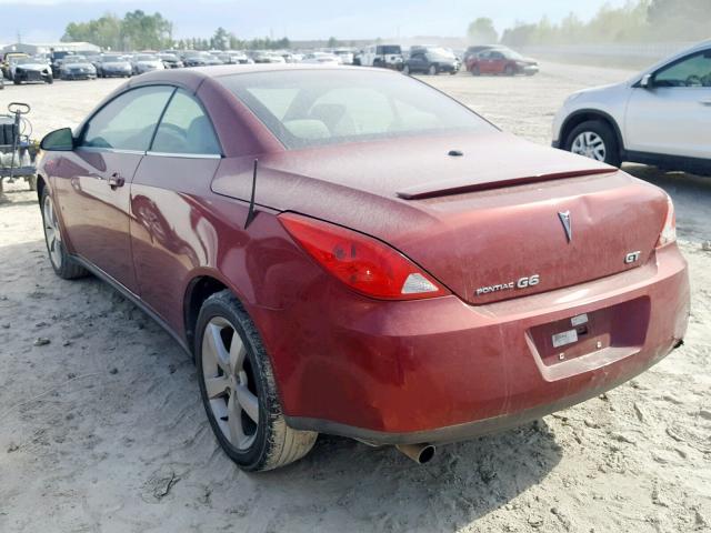 1G2ZH36N184251302 - 2008 PONTIAC G6 GT MAROON photo 3