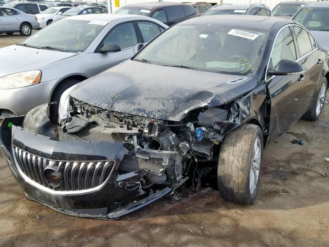 2G4GN5EX3E9174477 - 2014 BUICK REGAL PREM BLACK photo 2