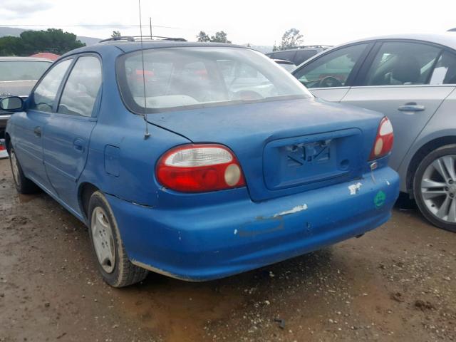 KNAFB1214Y5906860 - 2000 KIA SEPHIA BAS BLUE photo 3